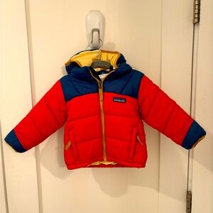 Patagonia Puffer Coat with detachable hood. 12-18 months